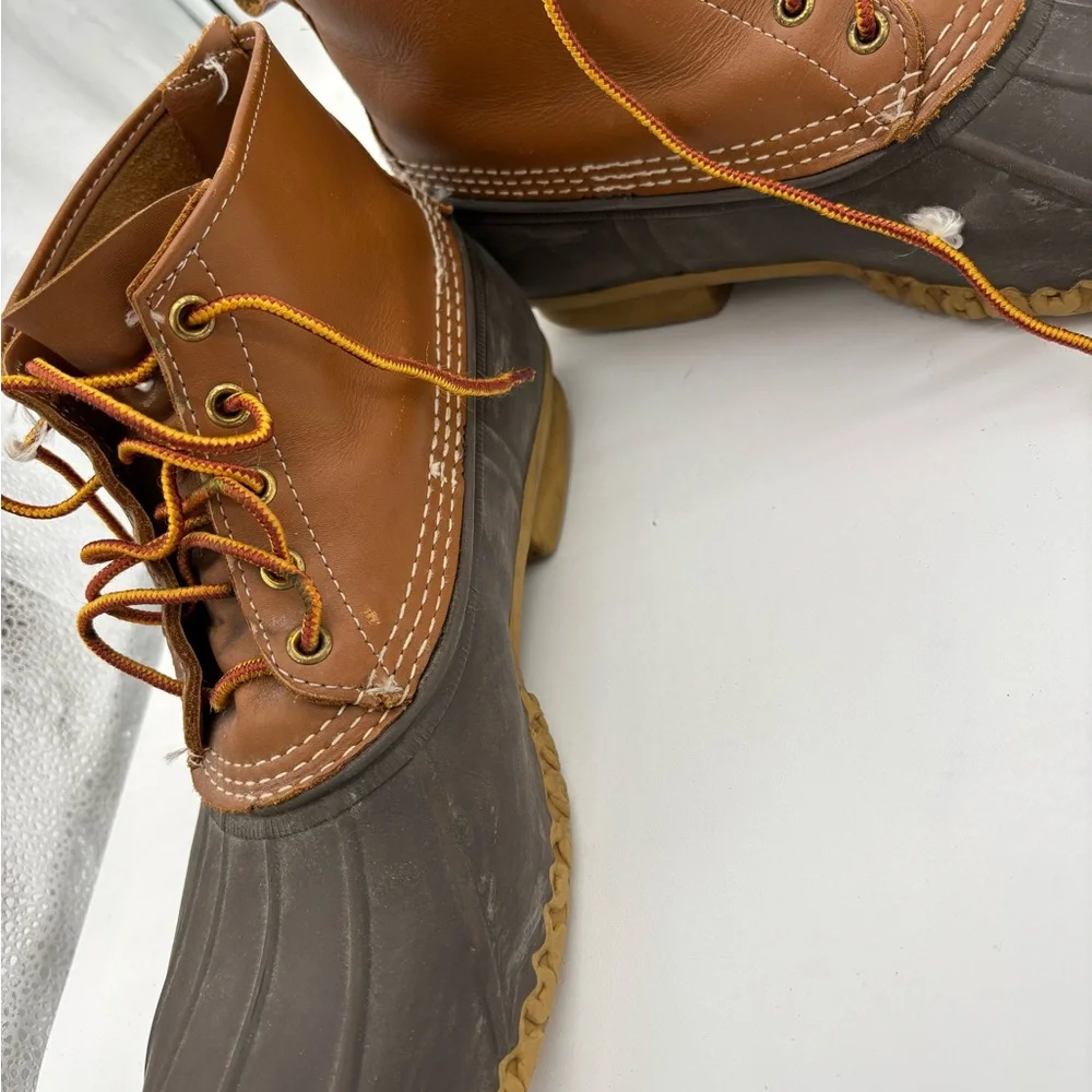 L.L. Bean Boots Mens  Waterproof Leather Duck‎ Lace-Up Rain Sz 10